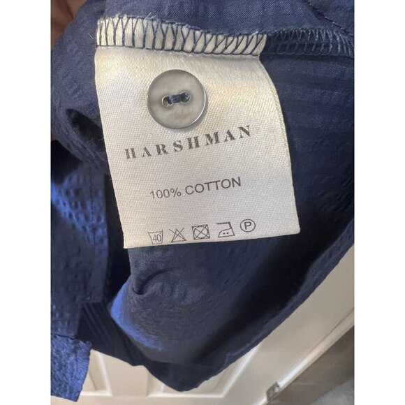 Harshman Anthropologie Navy Gilida Popover Blouse Size S Cotton Puff Sleeve - Picture 9 of 10